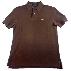Texas Standard Polo Shirt Mens Size L Chocolate Brown Short Sleeve Pique *READ